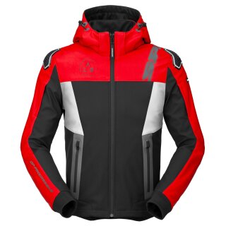 Spidi Warrior Motorrad-Hoodie schwarz rot weiß