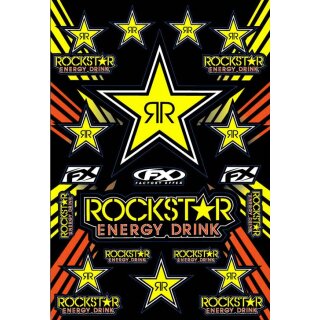 FX Sponsorsticker Kit ROCKSTAR Aufkleber schwarz/gelb
