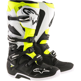 Alpinestars Tech 7 Cross-Stiefel schwarz weiss neongelb